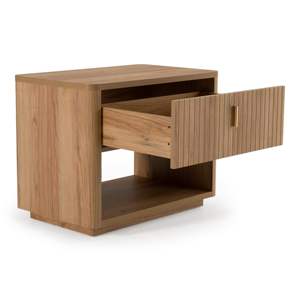 Table de chevet au design moderne en bois d'acajou de qualité avec finition naturelle pour usage intérieur - Product Image 4