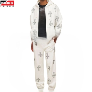Ensemble de survêtement de luxe personnalisé avec logo en strass pour homme – Hoodie et pantalon de jogging Bling USA – Tenue personnalisée - Product Image 1