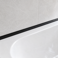 Bande de calfeutrage murale en PVC noir 35 mm 5 m, auto-adhésive, étanche, pour salle de bain