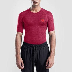 Wholesale <b>Men</b> <b>Compression</b> <b>Shirts</b> Short Sleeve Quick Dry Eco-Friendly Breathable Gym Workout Fitness Wear 100% Solid Knitted - Product Image 1