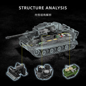 Staudinger N° Modèle de char lourd allemand Tiger 1322 en blocs de construction, jouet éducatif pour enfants et garçons, assemblage de la Seconde Guerre mondiale - Product Image 4