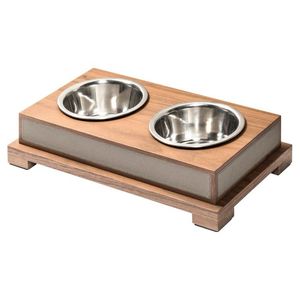 ชามอาหารสุนัขไม้พรีเมียมพร้อมส่วนเสริมสแตนเลสสำหรับสุนัขขนาดกลางถึงใหญ่ ฐานให้อาหารกันลื่น - Product Image 6