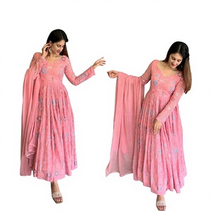 FATEMA FASHION Designer Anarkali <b>Suit</b> New <b>Fancy</b> Style Heavy Faux Georgette 5mm Sequence Embroidery Work Fully Sleevs Womens - Product Image 1