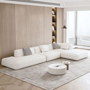 Conjunto de sofás modernos en forma de L, tapizados en tela, conjunto de sofás de lujo, conjunto de sofás para sala de estar, muebles para casa, villa, apartamento, uso en bodas - Product Image 3