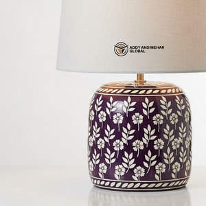 Modern Bone Inlay Table <b>Lantern</b> Aesthetic Floral Inlay Ginger Jar Light High-End Handicraft Decorative Accent <b>Lamp</b> with Custom - Product Image 5