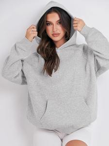 High Quality <b>Red</b> Cotton French Terry Oversize Hoodie for Men Sublimation Drop Shoulder Plain Blank Thick Fleece for Winter - Product Image 4
