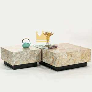 Table basse personnalisée en incrustation de nacre-Vente en gros de meubles en bois artisanaux de luxe - Product Image 2