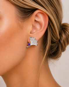 Pendientes de Plata con Mariposa y Amatista, Estilo Bohemio, Engaste de Garra, Plata de Ley 925, Gema Personalizada, Opción de Color, Hechos a Mano, Regalo - Product Image 5