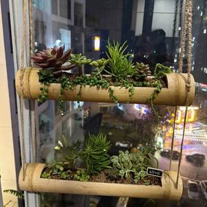 Pot de fleurs suspendu en bambou naturel pour la décoration de cafés, restaurants et centres de villégiature - Fournisseur en gros - Product Image 5