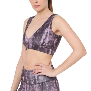 Custom Logo Cross Back High Support Breathable Contrast Color Double Layered Sports <b>Bra</b> Gym - Product Image 4