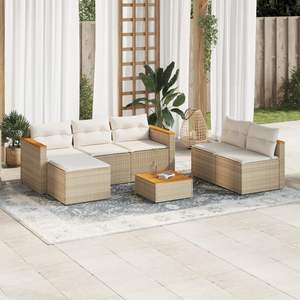 Conjunto de Sofás de Jardín en Beige y Marrón - Product Image 1