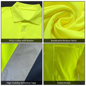 Clush Industries Dark Night Reflective Safety Yellow <b>Hi</b> <b>Vis</b> Breathable Mesh Unisex <b>T</b>-<b>Shirt</b> with Reflective Strips - Product Image 5