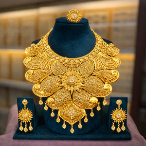 ชุดเครื่องประดับแฟชั่นชุบทอง24k ประดับลูกปัดสีแดงสไตล์วินเทจสำหรับงานแต่งงานของขวัญหมั้นวันครบรอบ - Product Image 4