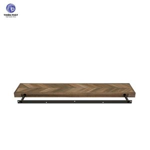 Ensemble d'étagères murales flottantes en bois d'acacia Chevron 16/24/36/48 pouces Finition noyer Étagères murales en bois pour la décoration de la chambre à coucher - Product Image 2