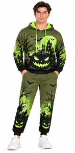 Conjunto Deportivo de Halloween para Hombre, Sudadera de Forro Polar, Pantalones Deportivos, Estampado de Halloween, Ropa Deportiva Informal de Invierno - Product Image 5