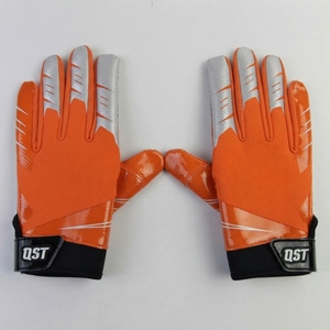 Custom American Football Receiver Gloves Full Finger Adjustable Wrist football <b>game</b> gloves football protective gear for training - Product Image 6
