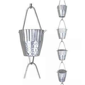 Elegante Cadena de Lluvia Antigua - Decoración de Jardín Hecha a Mano en Aluminio con Diseño Refinado y Flujo de Agua Poético - Product Image 5