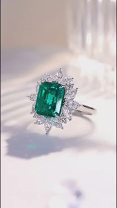 <b>Emerald</b> Cut Lab Grown Diamond <b>Ring</b> 4.61 Carat 18KT <b>Silver</b> Plated Luxury Women's Engagement Jewelry IGI Certified - Product Image 5