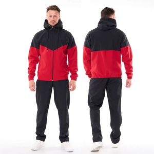 Ensemble de survêtement unisexe personnalisé pour homme, hiver, à capuche, uni, deux pièces, décontracté, grande taille, 100% coton, jogging, fitness - Product Image 1
