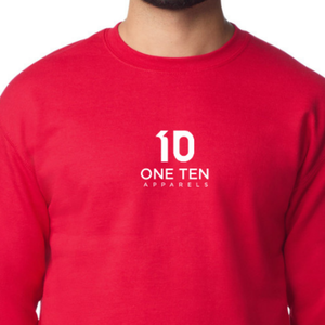 เสื้อสเวตเชิ้ตคอกลมผู้ชาย สีแดง ผ้าฟลีซเนื้อหนาปานกลาง ผสมผ้าฝ้าย สวมใส่สบาย อุ่นสบาย รับสกรีนโลโก้ ขายส่ง รับผลิตแบบ OEM ODM แบบเรียบ - Product Image 4