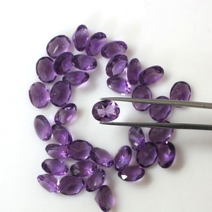 Piedras preciosas sueltas de amatista púrpura natural, corte ovalado, 6x8 mm, facetadas, calibradas, para la fabricación de joyería, venta al por mayor, lote a granel. - Product Image 4