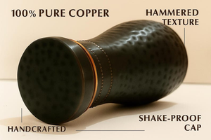Hammered Black <b>Copper</b> <b>Water</b> <b>Bottle</b> Ayurvedic Wellness Drinkware Eco Friendly Handmade Traditional Reusable Hydration <b>Bottle</b> - Product Image 5