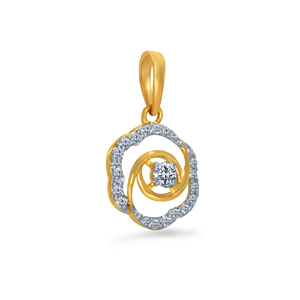 Colgante de Diamante en Oro Sólido de 14K, Corte Brillante Redondo, Diamante Cultivado en Laboratorio, Estilo Romántico, Joyería para Mujer - Product Image 2