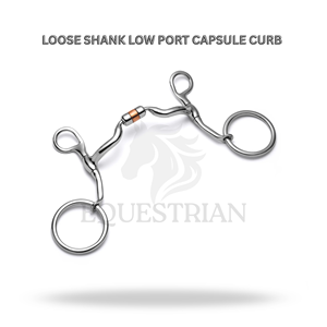 Mors de cheval à tige libre, à profil bas, à capsule, à rebord complet, taille standard, pour le contrôle de l'équitation - Product Image 2
