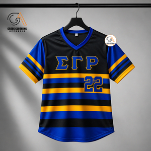 เสื้อยืดสตรีสไตล์วินเทจ Divine Nine Sigma Gamma Rho คอกลม ผ้าฝ้าย 100% ระบายอากาศได้ดี สีฟ้า เหลือง ดำ ไซส์ 22 - Product Image 1