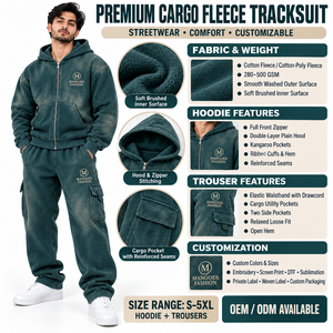 Ensemble de survêtement unisexe à capuche, couleur unie, 100 % coton, pantalon de survêtement long, sweat à capuche zippé, coupe décontractée, vêtement d'été respirant - Product Image 6