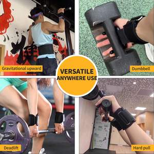 Paire de sangles de poignet de musculation robustes de 330 lb pour hommes et femmes, avec crochets et poignée de 0,4 pouce, pour soulever des poids, des tractions et des équipements de musculation - Product Image 5