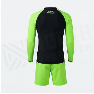 North Approach Ensemble de bain 2 pièces pour homme, manches longues, protection anti-UV, vert et noir, design contrasté - Product Image 2