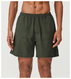 Men's Solid Gray Cotton Bermuda Shorts Drawstring Waist <b>Elastic</b> Mid Rise Casual Pockets Breathable Knitted Fabric - Product Image 4