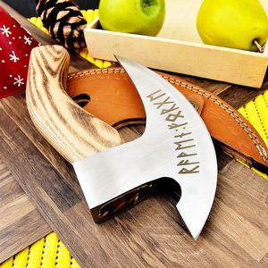 Nuevo Cortador de Pizza Vikingo 2026, el Mejor Regalo para Amantes de los Vikingos, Cuchilla de Hacha para Uso en la Cocina, Hoja de Acero Inoxidable, Mango Tallado a Mano en Madera de Fresno - Product Image 1