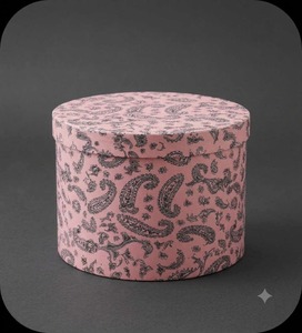 <b>Pink</b> Paisley Cylinder Paper <b>Gift</b> <b>Boxes</b> Reusable Telescope Lid Container Set - Product Image 4