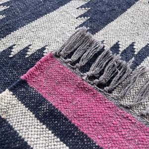 Laine traditionnelle Jute 6x9 Dhurrie Kilim Format tapis tapis tapis patrimoine décor à la maison pour salon et chambre - Product Image 5