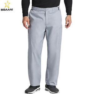 ชุดสครับสำหรับผู้ชายพร้อมเสื้อคอวี 5 กระเป๋า รุ่น 81906 พร้อมกระดุมปิด กางเกงเอวยางยืด รุ่น 81006, เสื้อ/กางเกงไซส์ M ทรงสูง - Product Image 3