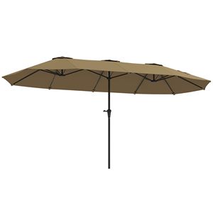 Ombrellone da Patio Extra Large da 4 Metri con Manovella Facile e Prese d'Aria, Protezione UPF30+, Colore Caffè, per Esterni - Product Image 1