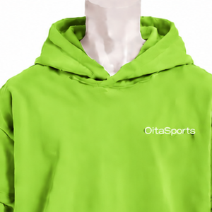 Sudadera con capucha de doble capa verde lima, oversize, de manga corta con capa superior de manga larga, estilo relajado, streetwear - Product Image 3