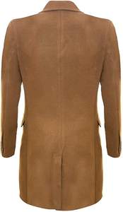 Abrigo Largo de Lana de Camello para Mujer, Doble Botonadura, Solapa con Muescas, Cinturón, Abrigo Grueso de Invierno - Product Image 3
