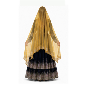 Vestido Tradicional Indio-Pakistaní para Mujer, Kurta hasta el Tobillo, Color Azul Marino, Seda, Bordado Dorado, Algodón, Vestido Afgano Kuchi - Product Image 5