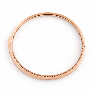 18ct Rose Gold Two Tone Chevron Pattern <b>Bangle</b> Bracelet for <b>Men</b> Minimalist Geometric Design Luxury Gents Jewelry Daily Wear Part - Product Image 3