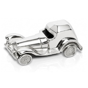 Figurine métallique de roadster classique avec finition chromée et nickel lisse |   Pièce maîtresse de collection de voitures anciennes pour la décoration de la maison ou du bureau - Product Image 1