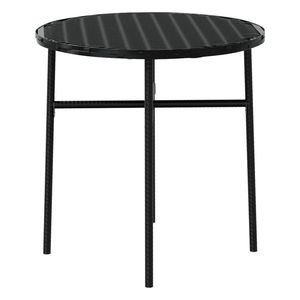 Conjunto de Comedor de Jardín de Ratán Sintético Negro con Acero con Recubrimiento en Polvo y Tablero de PP - Product Image 6
