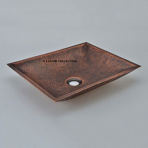 Évier en cuivre de qualité supérieure au design fantastique, très demandé, fait main avec texture martelée pour usage domestique et hôtelier - Product Image 4