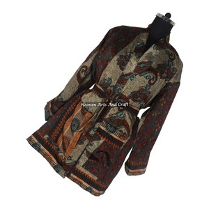 KS008 Beachwear Vintage Sari Kimono Short Manufacturer Of Beachwear Vintage Sari Kimono Short <b>Cardigan</b> Vintage Sari Kimono Short - Product Image 1