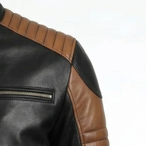 Hot Premium Quality Men's Leather <b>Jackets</b> 100% Original Cow Hide Breathable <b>Waterproof</b> Knitted Fabric Stylish Printing <b>Winter</b> - Product Image 4