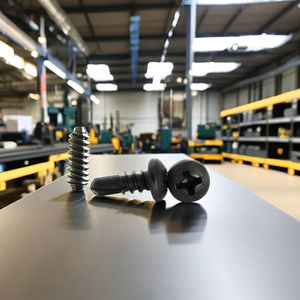 Tornillo PDC Modelo 11 de Cabeza Plana Phillips con Punta de Broca y Arandela, Recubrimiento Negro, Acero al Carbono, Rosca Estándar Clase 4.8/6.8 Pulgadas - Product Image 1