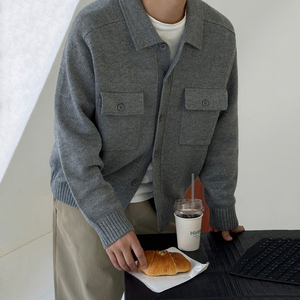 New Arrival Winter <b>Cardigan</b> Sweater Button up <b>Long</b> Sleeve With Pocket Collar Plus Size Mens <b>Thick</b> Warm <b>Cardigan</b> Sweater - Product Image 5