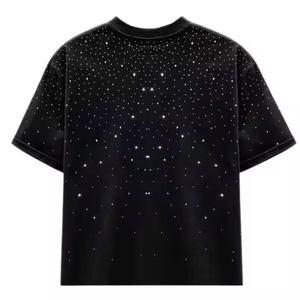 T-shirts en coton tricoté 100 % avec strass pour hommes, personnalisables avec logo, séchage rapide et respirants – Vente en gros à chaud - Product Image 1